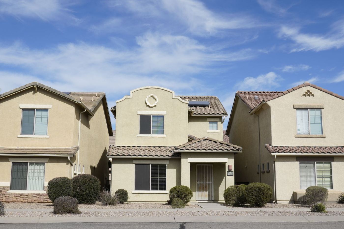 Stock photo of stucco homes in Arizona